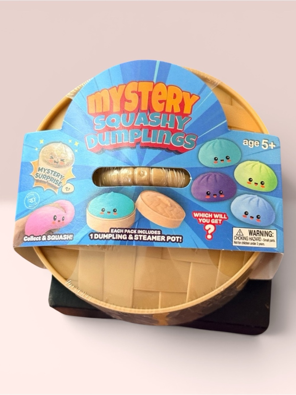 Mystery Squashy Dumpling w/Steamer Squeeze Toy - 1 Random Dumpling Sz Large